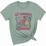 Let Kindness Bloom Floral Graphic T-Shirt, Light Gray