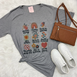 Positive Messages Graphic T-Shirt, Light Gray