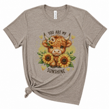You are my Sunshine Highland Cow T-Shirt, Ash Gray