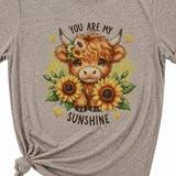 You are my Sunshine Highland Cow T-Shirt, Ash Gray