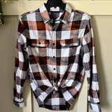 Hand Bleach Dyed Black & White Flannel Relaxed Fit Soft & Warm