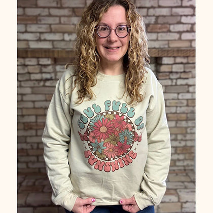 Floral Soul Full of Sunshine Sublimated Gildan Relax Fit Sweatshirt