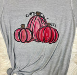 Pink Pumpkins Fall Graphic T-Shirt