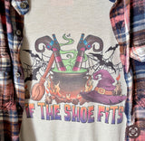 If the Shoe Fits Halloween Graphic T-Shirt and Bleached Dyed Flannel Set