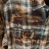 Hand Bleach Dyed Flannel, Black & Rust