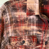 Hand Bleach Dyed Flannel, Orange & Brown