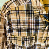 Hand Bleach Dyed Flannel, Yellow & Blue