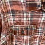 Hand Bleach Dyed Flannel, Mauve & Brown