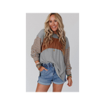 Gray with Rust Striped Accents Top