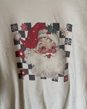 Checkered Retro Santa Christmas Sublimated Gildan Relax Fit Sweatshirt