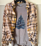 Blue Christmas Flannel & T-Shirt Combo