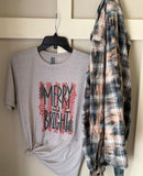 Merry and Bright Christmas Flannel & T-Shirt Combo