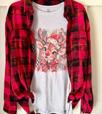 Rudolph Christmas Reindeer Flannel & T-Shirt Combo