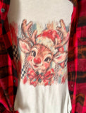Rudolph Christmas Reindeer Flannel & T-Shirt Combo