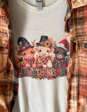 Hallothanksmas Highland Cow Flannel & T-Shirt Combo