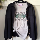 St Patrick Simply Blessed Graphic T-Shirt & Black Knit Shacket Set