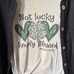 St Patrick Simply Blessed Graphic T-Shirt & Black Knit Shacket Set