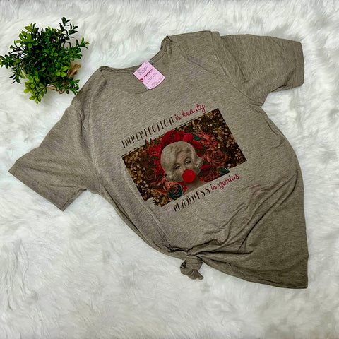 Marilyn Monroe Imperfection is Beauty Hippy Style Graphic T-Shirt