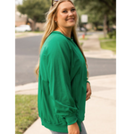 Kelly Green Reverse Seam Long Sleeve Relax Fit Sweatshirt