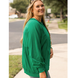 Kelly Green Reverse Seam Long Sleeve Relax Fit Sweatshirt