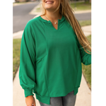 Kelly Green Reverse Seam Long Sleeve Relax Fit Sweatshirt