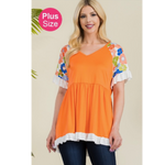 Orange Empire Waist Top