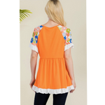 Orange Empire Waist Top