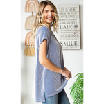 Royal Blue Ribbed Knit Top