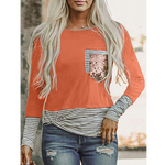 Orange with Stripe and Sequin Accents Top