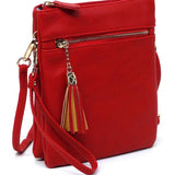 Multi Compartment Crossbody Purse, Fuchsia Pink