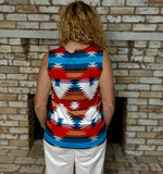 Southwest Aztec Keyhole Neckline Sleeveless Tank Top