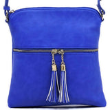 Classic Tassel Crossbody Purse, Multiple Bright Color Options