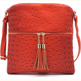 Classic Ostrich Print Crossbody Purse, Multiple Color Options