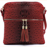 Classic Ostrich Print Crossbody Purse, Multiple Bright Color Options