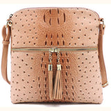 Classic Ostrich Print Crossbody Purse, Multiple Color Options