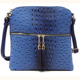 Classic Ostrich Print Crossbody Purse, Multiple Bright Color Options