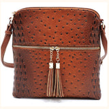 Classic Ostrich Print Crossbody Purse, Multiple Color Options