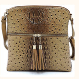 Classic Ostrich Print Crossbody Purse, Multiple Color Options