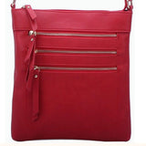 Triple Zip Crossbody, Multiple Bright Color Options