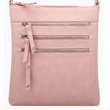 Triple Zip Crossbody, Multiple Color Options