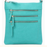 Triple Zip Crossbody, Multiple Bright Color Options