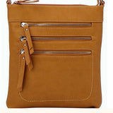 Triple Zip Crossbody, Multiple Color Options