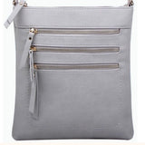 Triple Zip Crossbody, Multiple Color Options