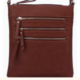 Triple Zip Crossbody, Multiple Color Options