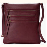 Triple Zip Crossbody, Multiple Color Options