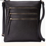 Triple Zip Crossbody, Multiple Color Options