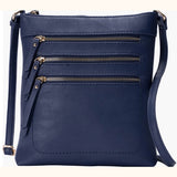 Triple Zip Crossbody, Multiple Color Options