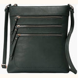 Triple Zip Crossbody, Multiple Color Options