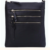 Triple Zip Crossbody, Multiple Color Options