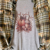 Just a Girl Who Loves Fall T-Shirt & Bleached Dyed Flannel Set